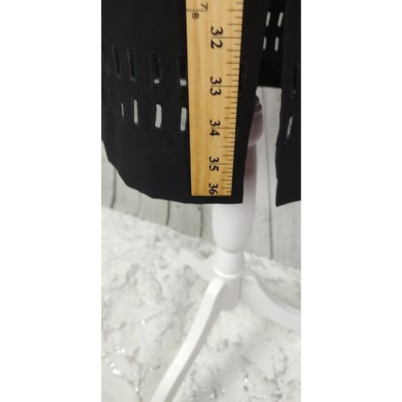 Donna Morgan Dress Black Career Cutout Detail Short Sleeve Workwear Size 8 - Picture 6 of 7